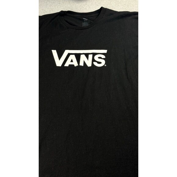 Vans T Shirt Mens XXL Black Short Sleeve Crew Neck Logo Skate Streetwear - Picture 4 of 11